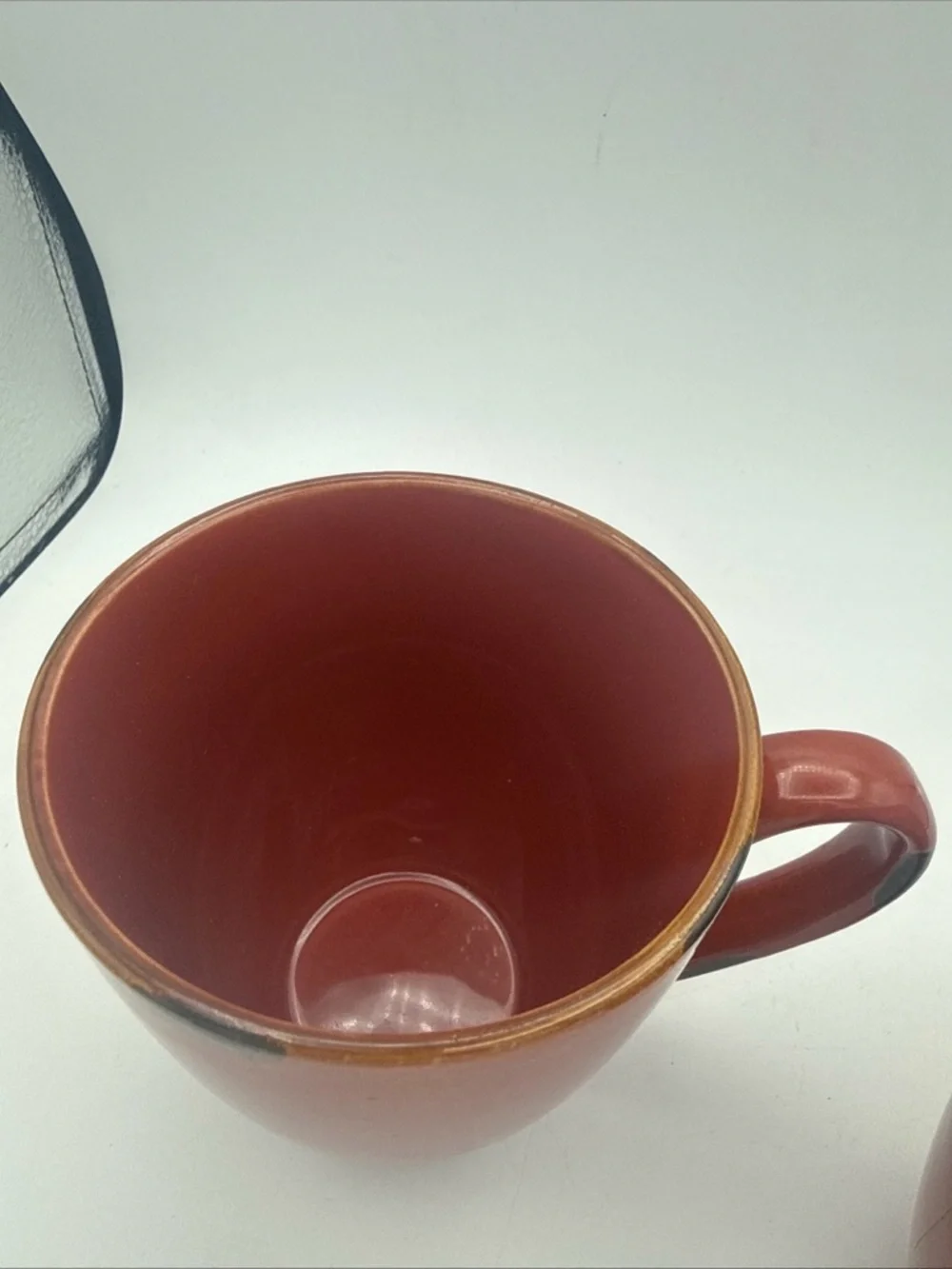 Pier 1 Handcrafted Brick Distressed Rustic Coffee Tea Mugs set Of 2